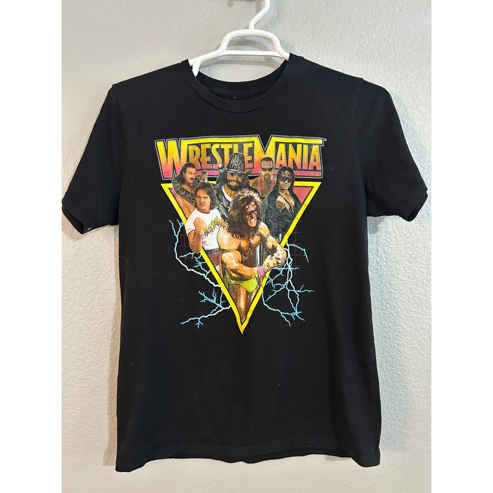 WWE WrestleMania Graphic T-Shirt Mens Large Black Legends Ultimate Warrior Tee